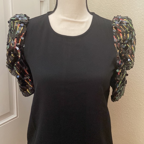 Iridescent Sequined Cocktail Blouse - Picture 2 of 8